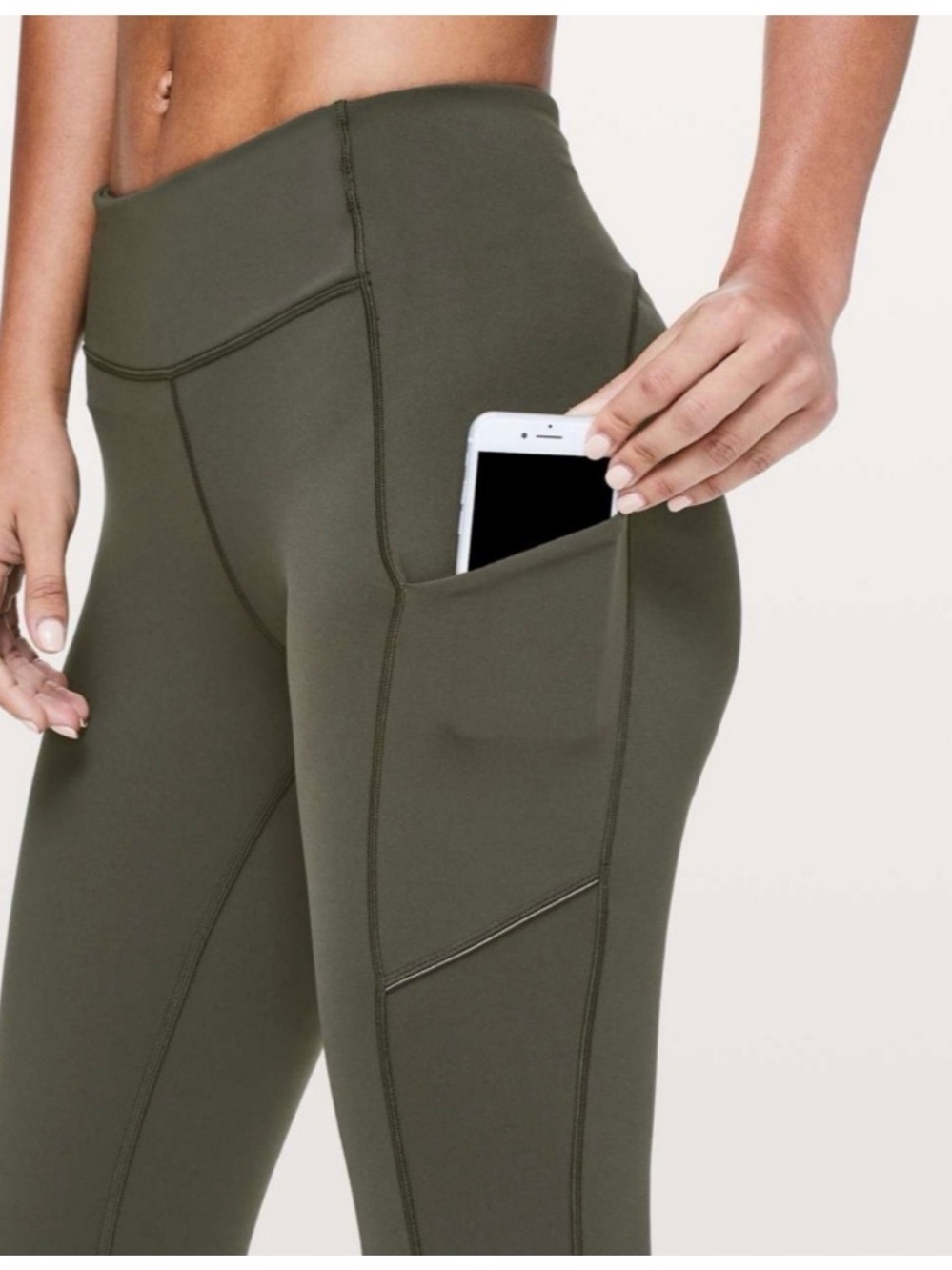 lululemon athletica Olive Green High-Rise Leggings with Side Pocket